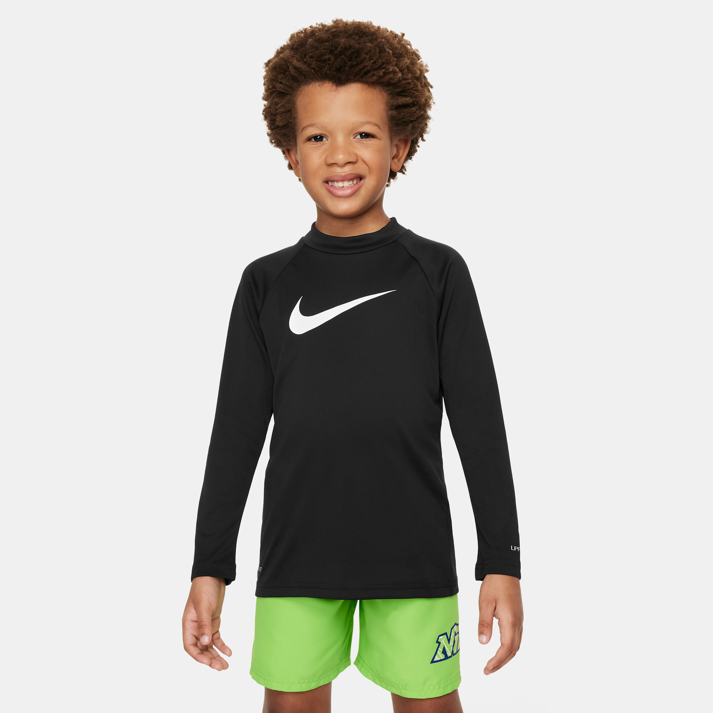 Playera de manga larga Hydroguard para niño talla pequeña Nike Swim - Negro