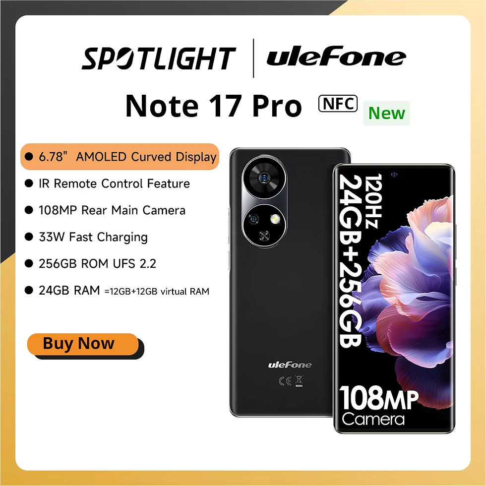 Ulefone Note 17 Pro 6.78" 120HZ AMOLED Curved Display 24GB+256GB MTK Helio G9910