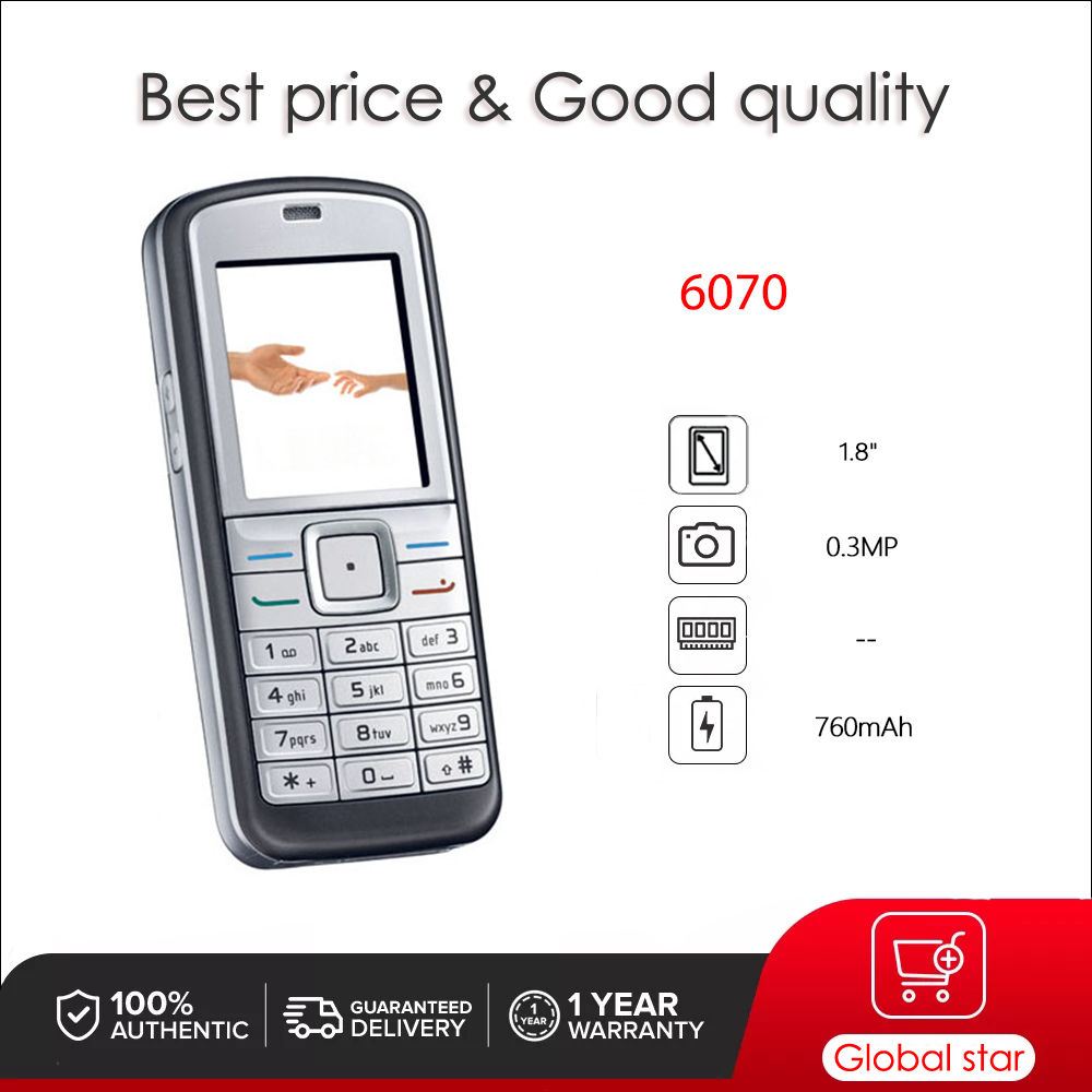 Original Unlocked 6070 Mobile Phone Russian Arabic Hebrew Keyboard Made in Finla