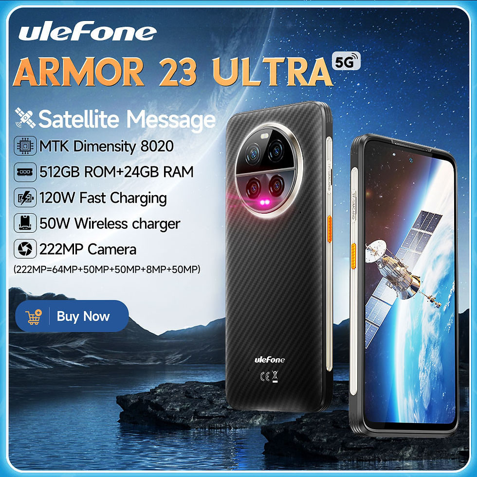 Ulefone Armor 23 Ultra 5G Rugged Phone Satellite Message 120W Smartphone 64MP Ni