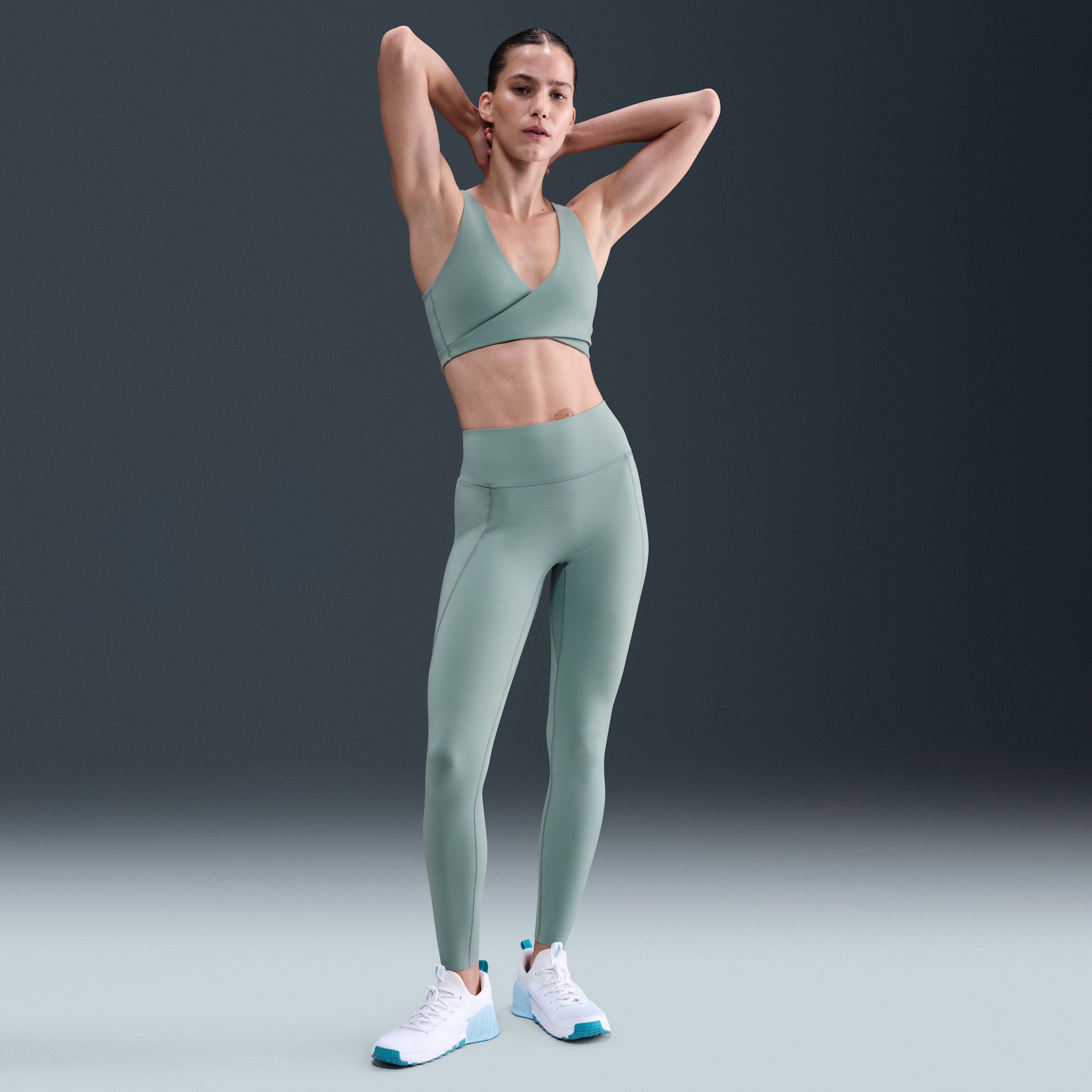 Leggings de cintura alta sin costura delantera de largo completo para mujer Nike