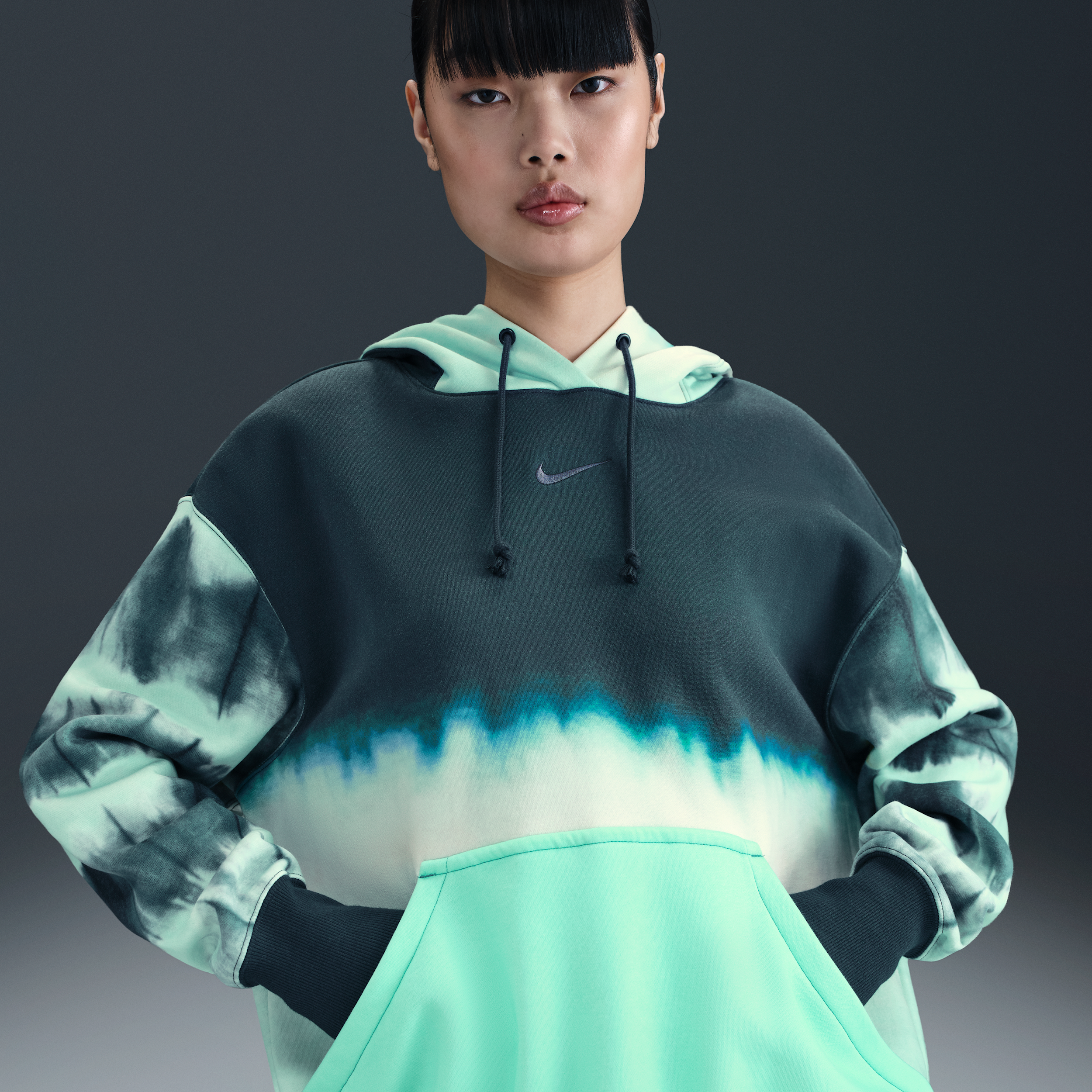 Sudadera con gorro sin cierre oversized estampada para mujer Nike Sportswear Pho
