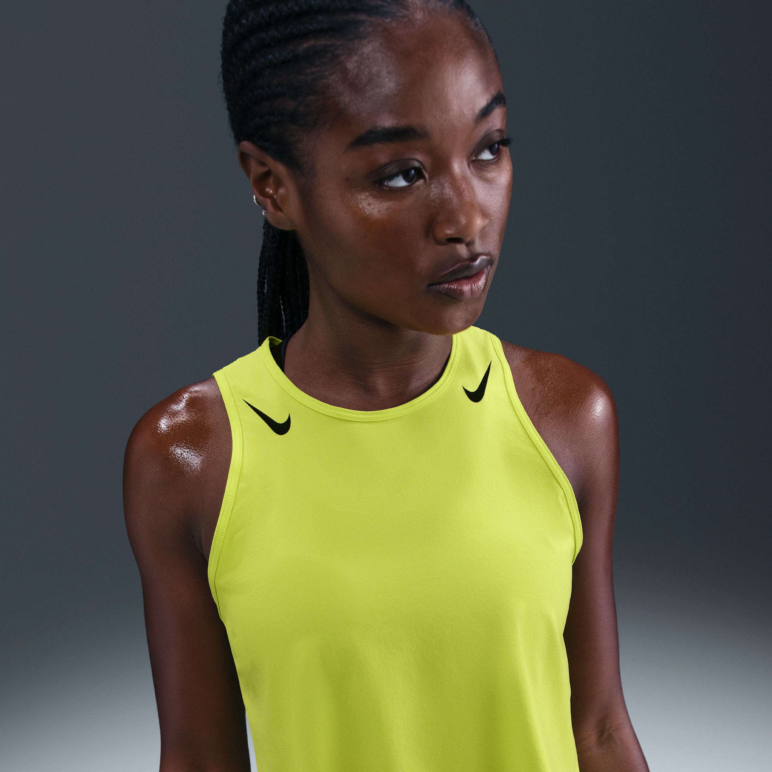 Camiseta de tirantes de correr Dri-FIT ADV cropped Nike AeroSwift - Verde - 50%