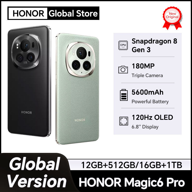 HONOR Magic6 Pro Global Version 5G Smartphone Snapdragon 8 Gen 3 6.8'' Floating