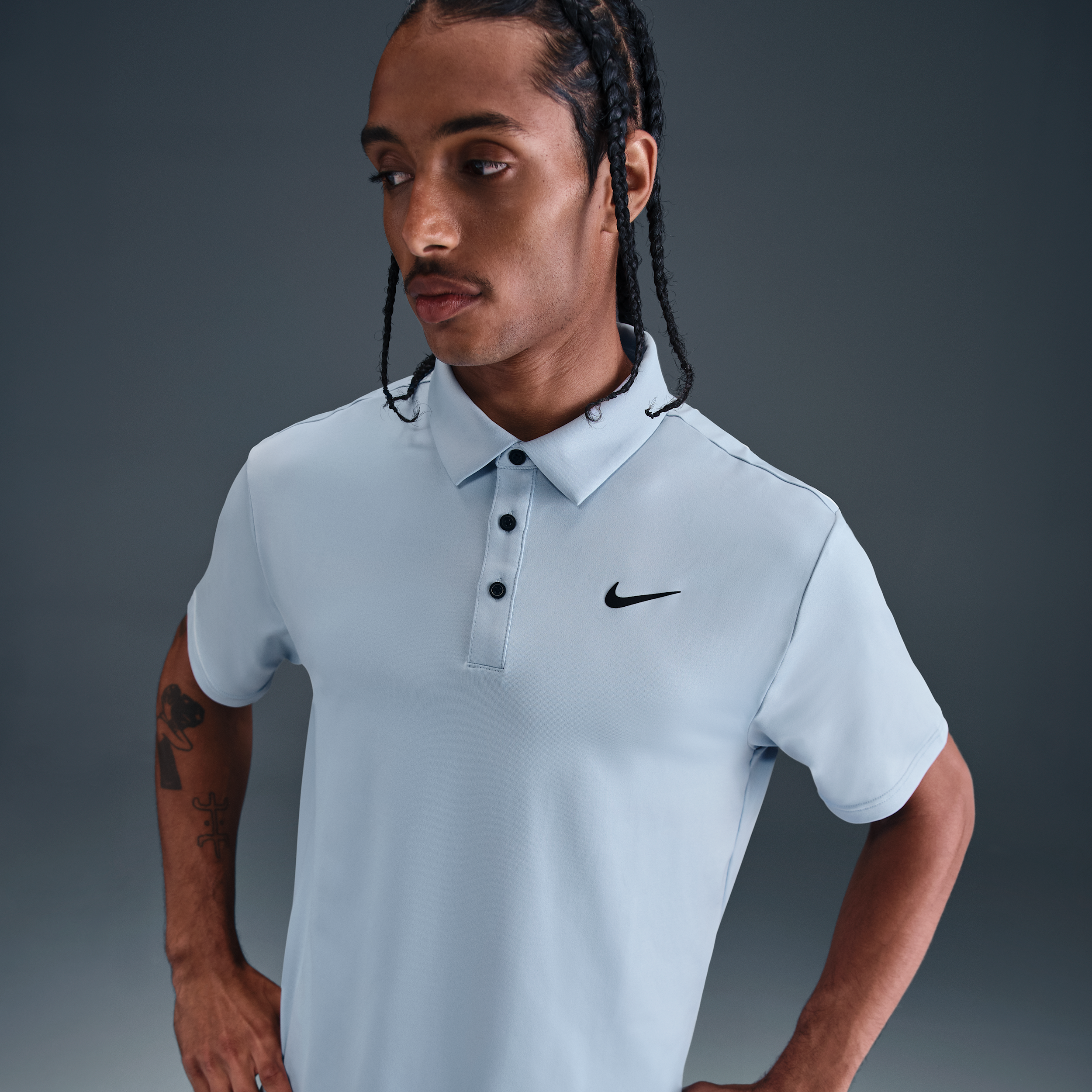 Polo de golf Dri-FIT de un solo color para hombre Nike Tour - Azul - 50% Poli�st