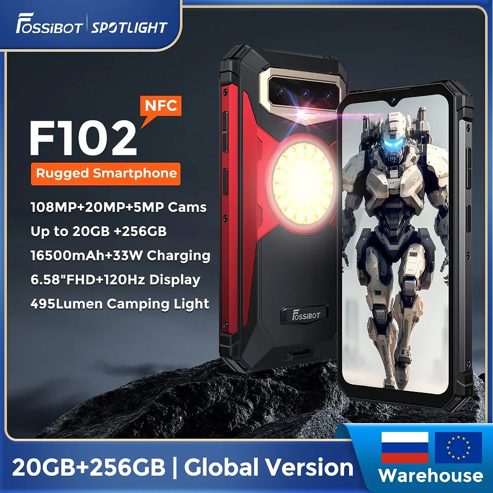 Fossibot F102 Rugged Smartphone Helio G99 Android Cell Phone 20GB+256GB 16500mAh