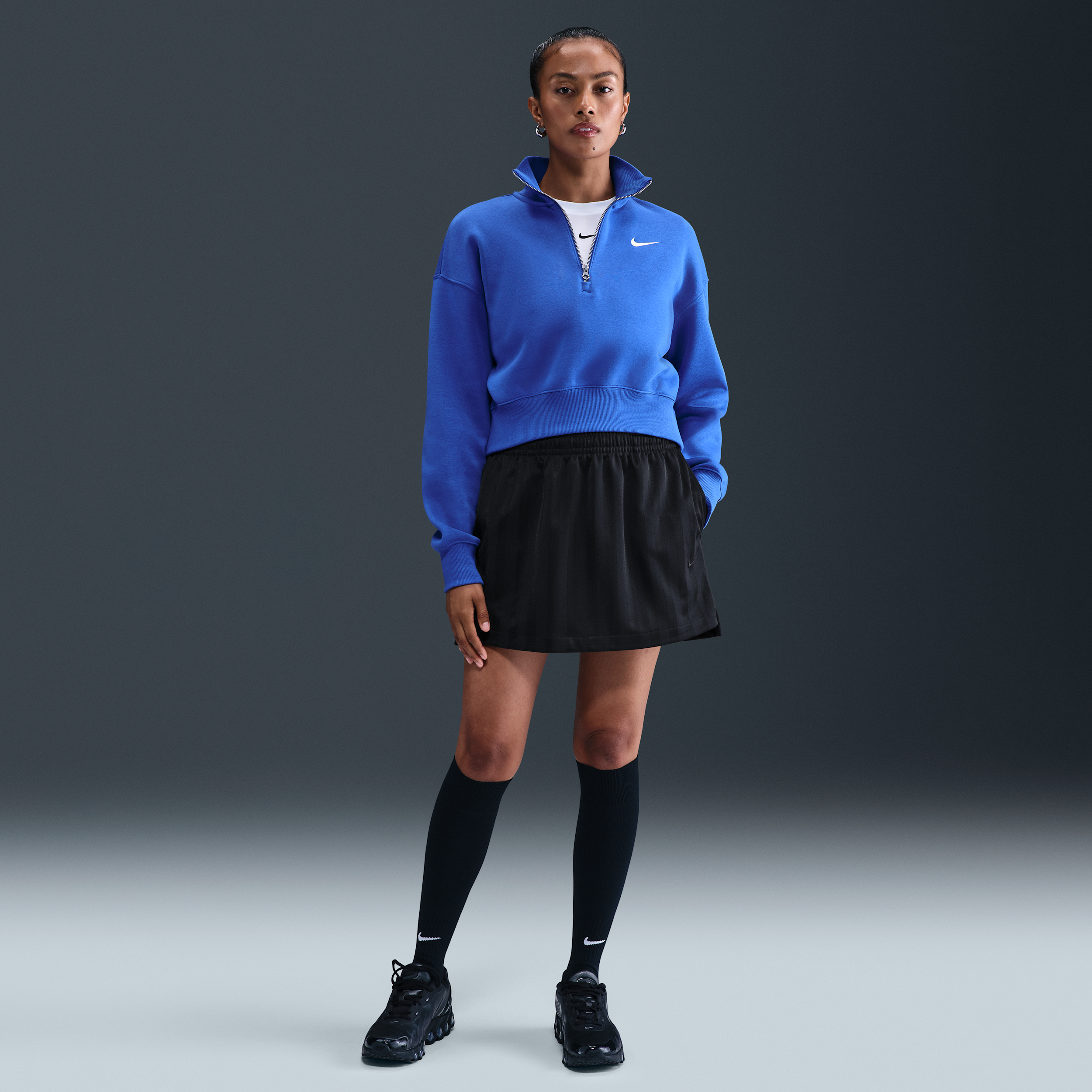 Falda de jacquard a rayas para mujer Nike Sportswear - Negro