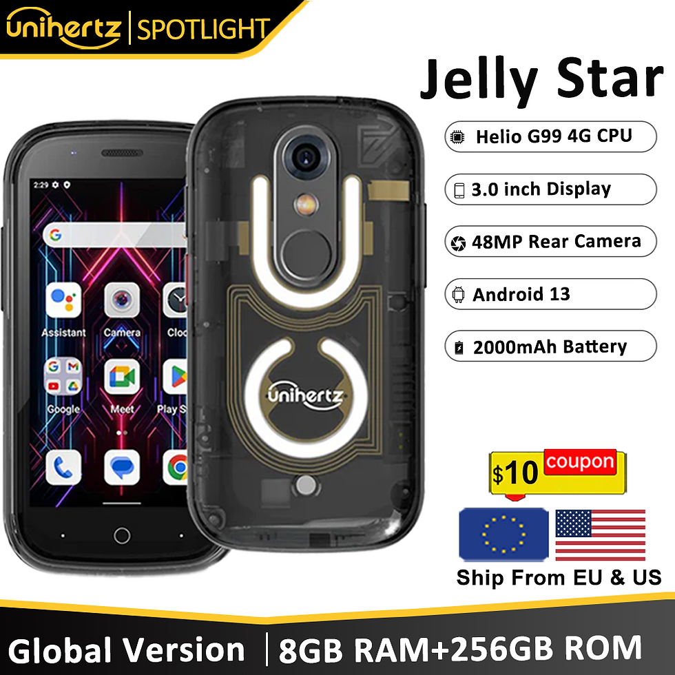 Unihertz Jelly Star Mini Smartphone Android 13 8GB 256GB Led Light Unlocked Tran