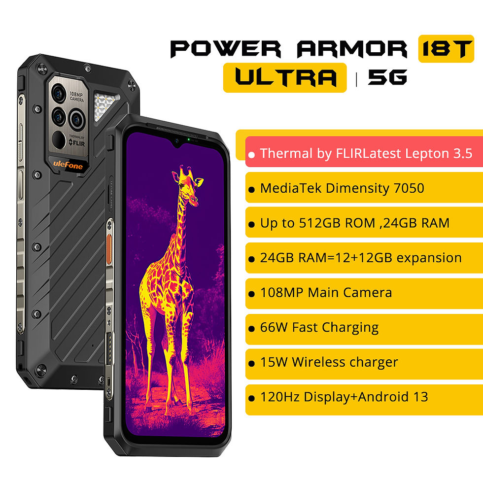 Ulefone Power Armor 18T Ultra 5G Rugged Phone 512GB ROM +24GB RAM Thermal Imagin