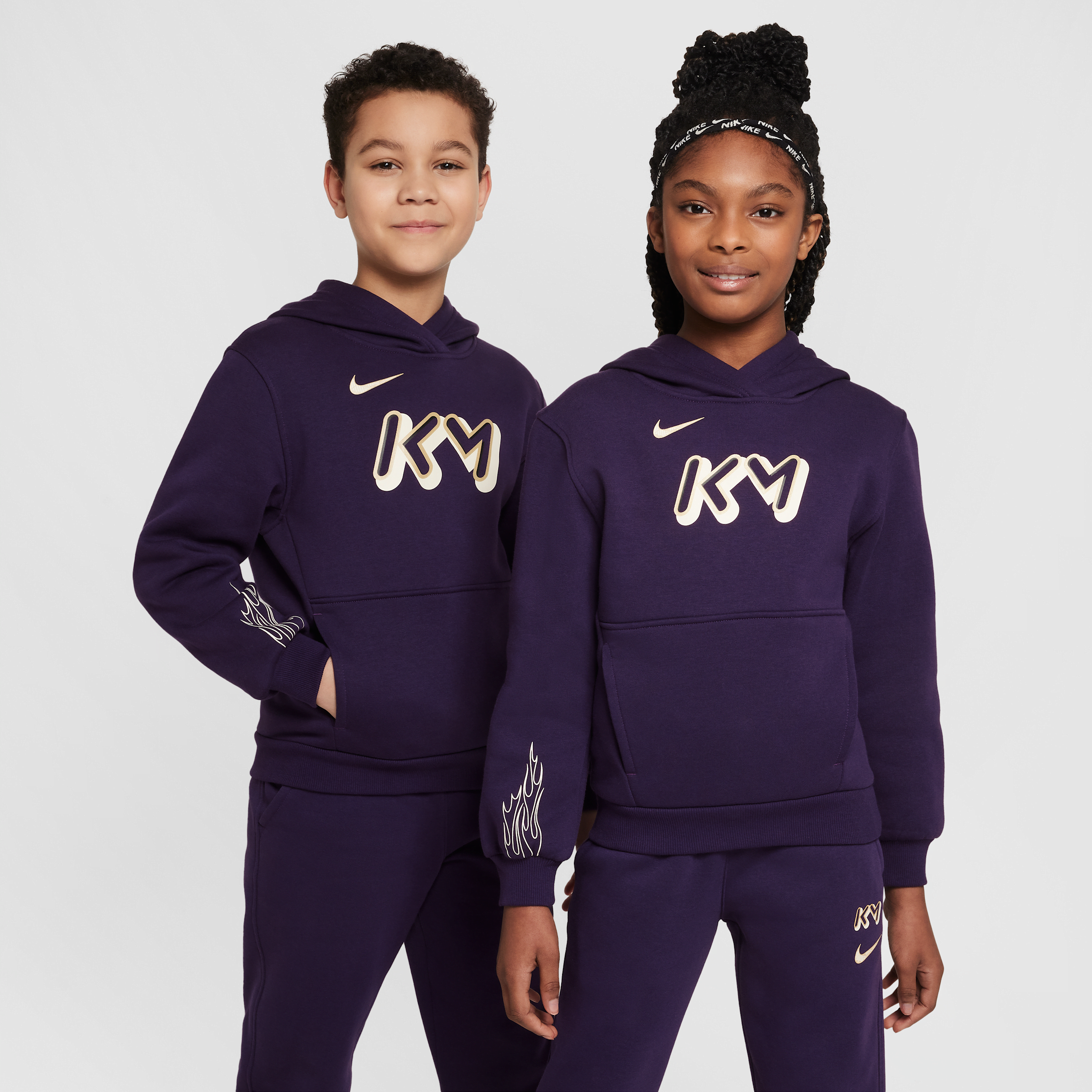Sudadera con gorro de fútbol para niños talla grande Kylian Mbappé Club Fleece -