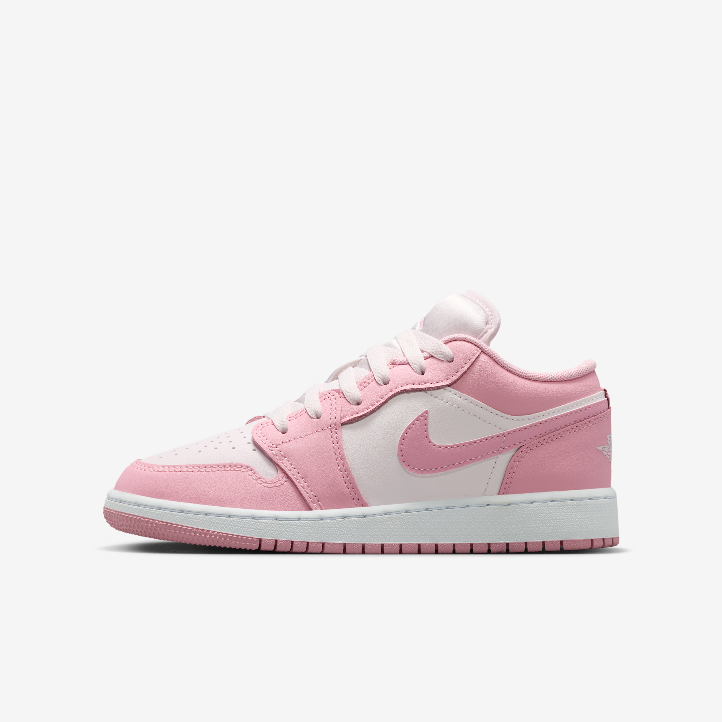Tenis para niños grandes Air Jordan 1 Low - Rosa