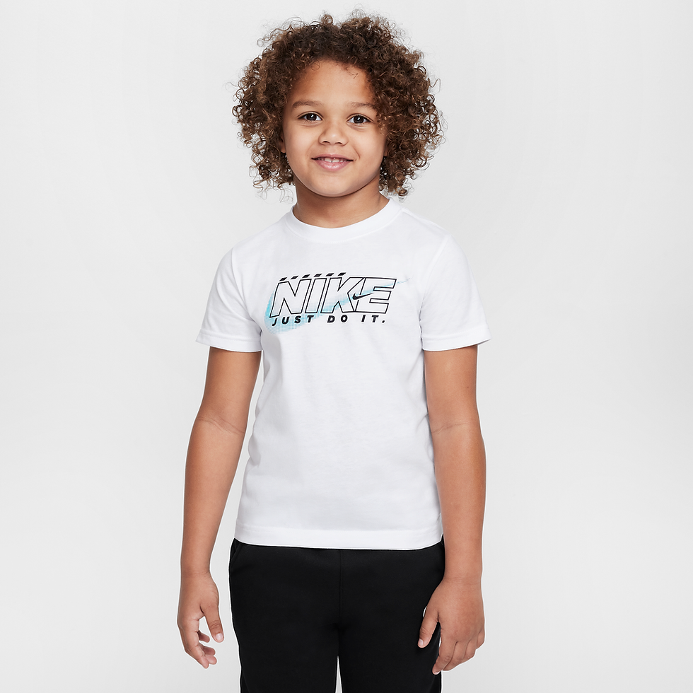 Playera Rush Nation para niños talla pequeña Nike - Blanco