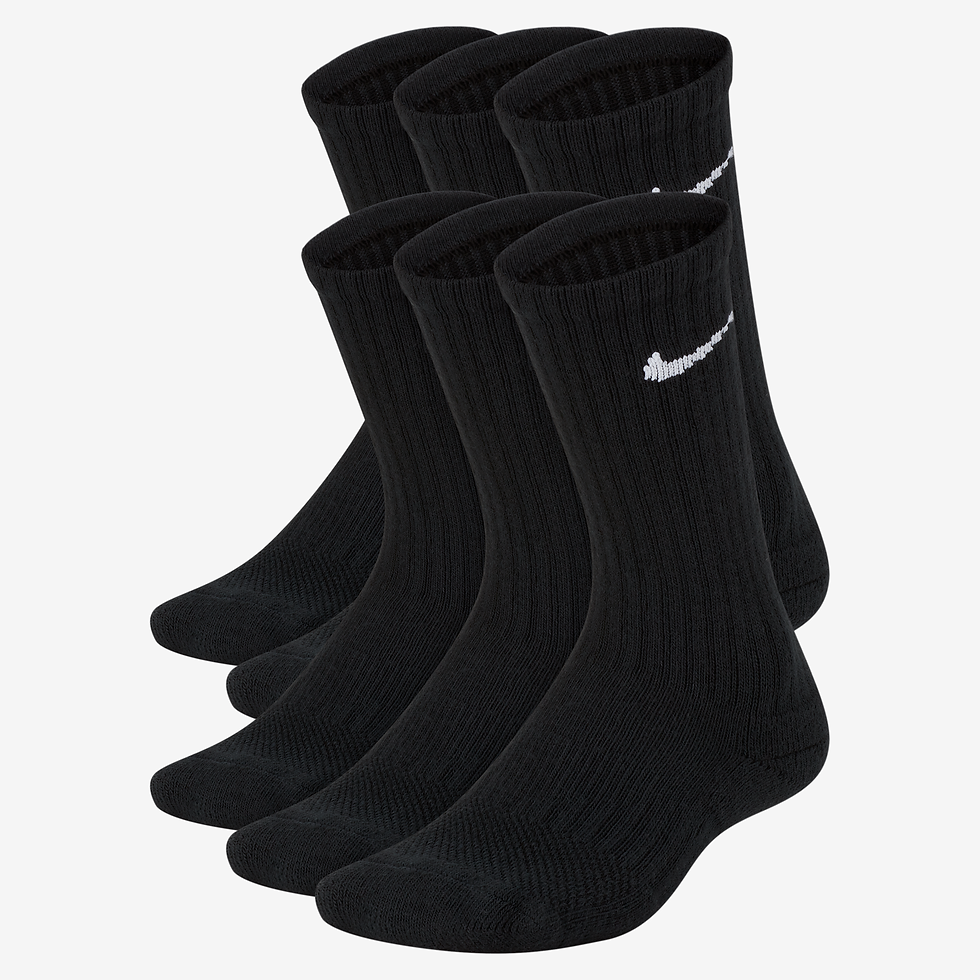 Calcetines largos con amortiguación para niños Nike Everyday (6 pares) - Negro