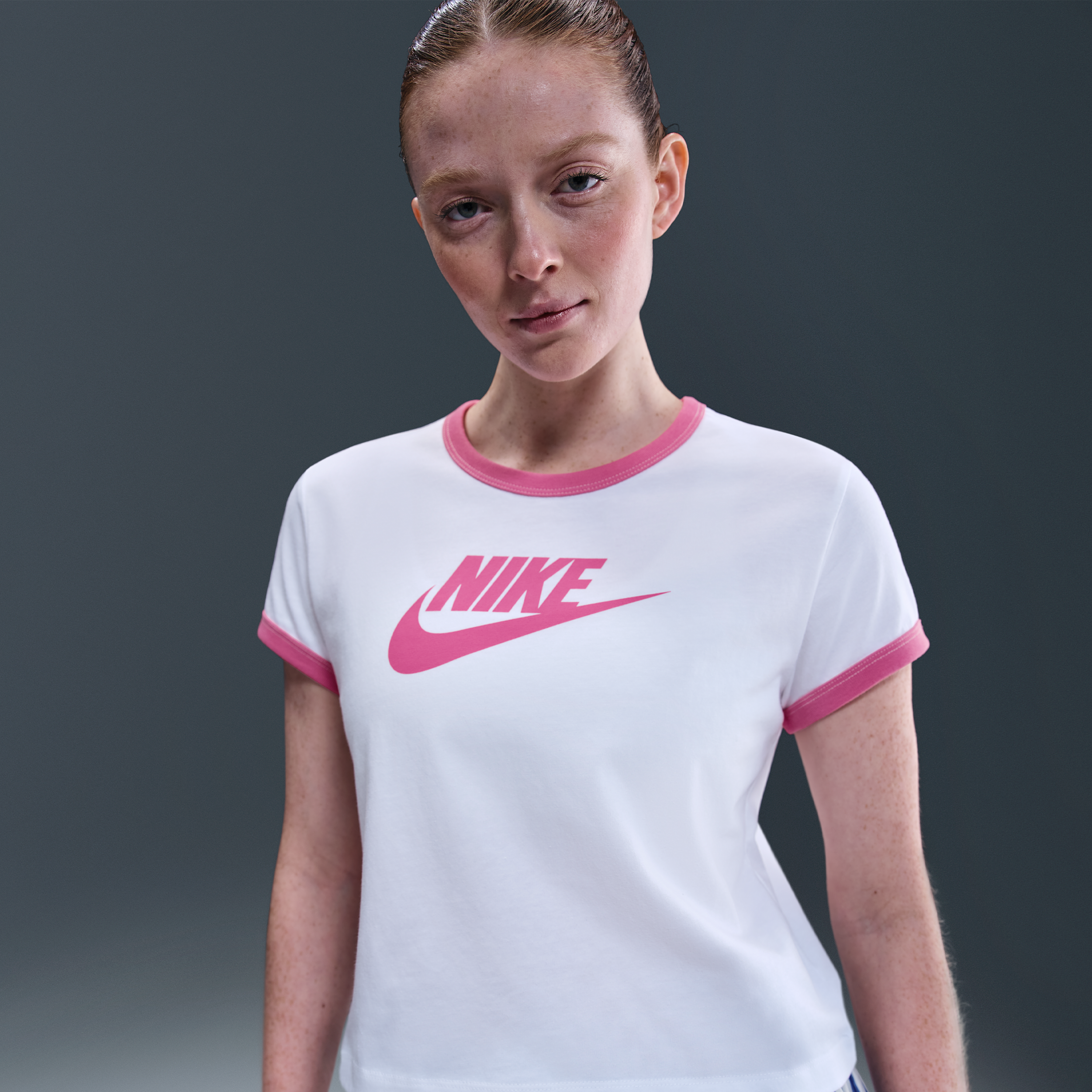 Playera ringer con gráfico para mujer Nike Sportswear - Blanco