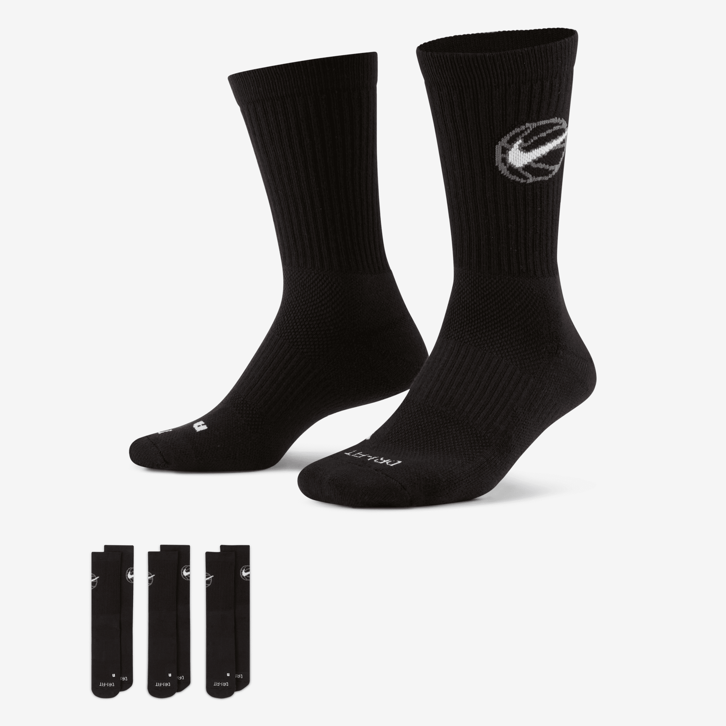 Calcetines de básquetbol (3 pares) Nike Everyday Crew - Negro