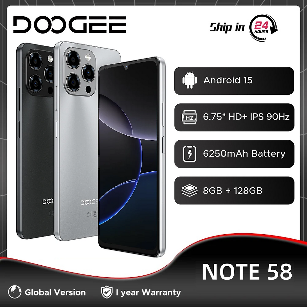 Global Version DOOGEE Note 58 8GB 128GB Android 15 Smartphone 6.75" HD+ 90Hz IPS