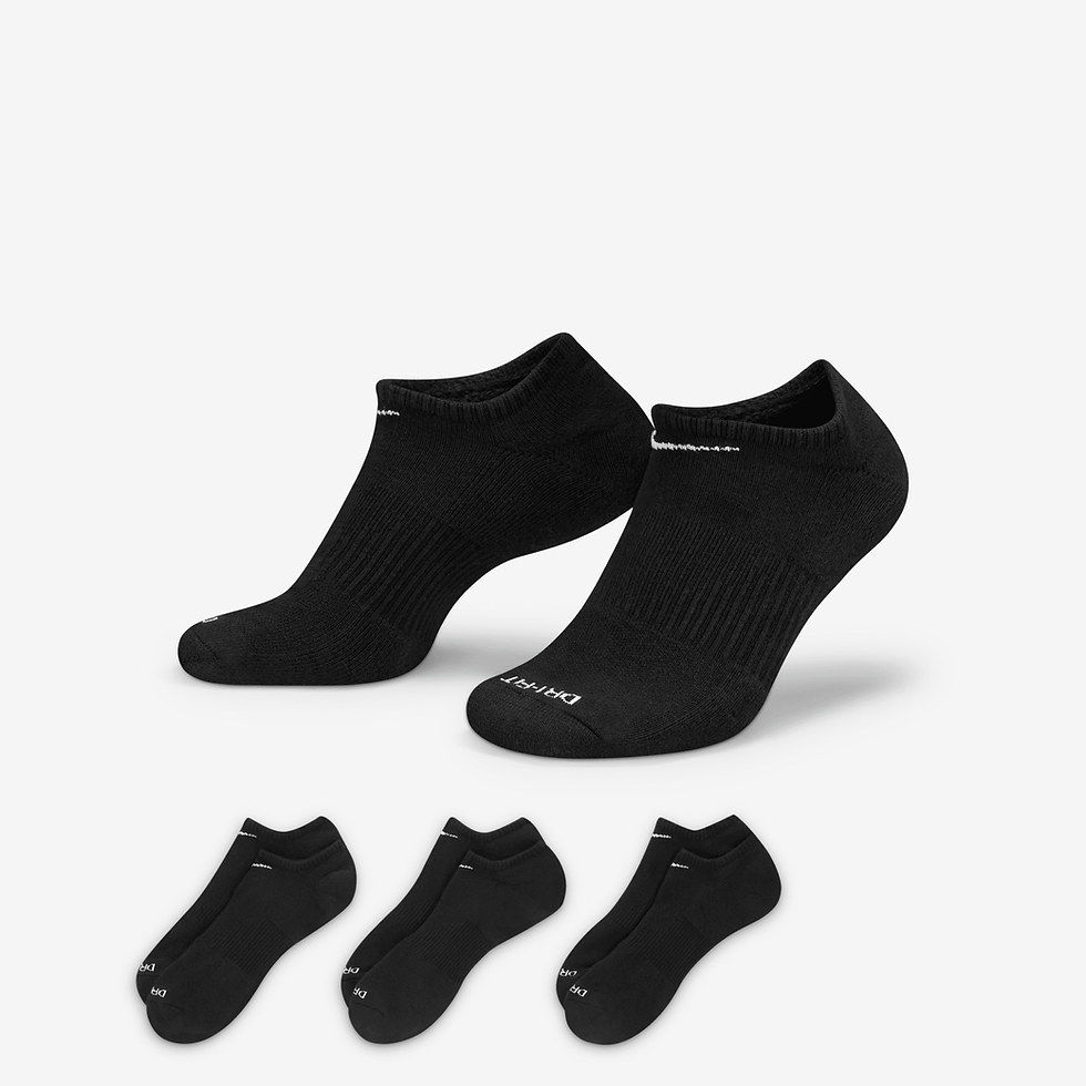 Calcetines de entrenamiento ocultos, conamortiguación, Nike Everyday Plus (3pare