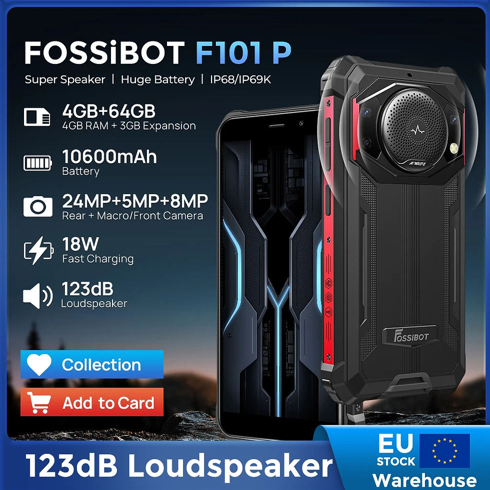 FOSSiBOT F101P,Smartphone,10600mAh Battery,4GB+64GB,24MP, Cell Phone, Large Spea