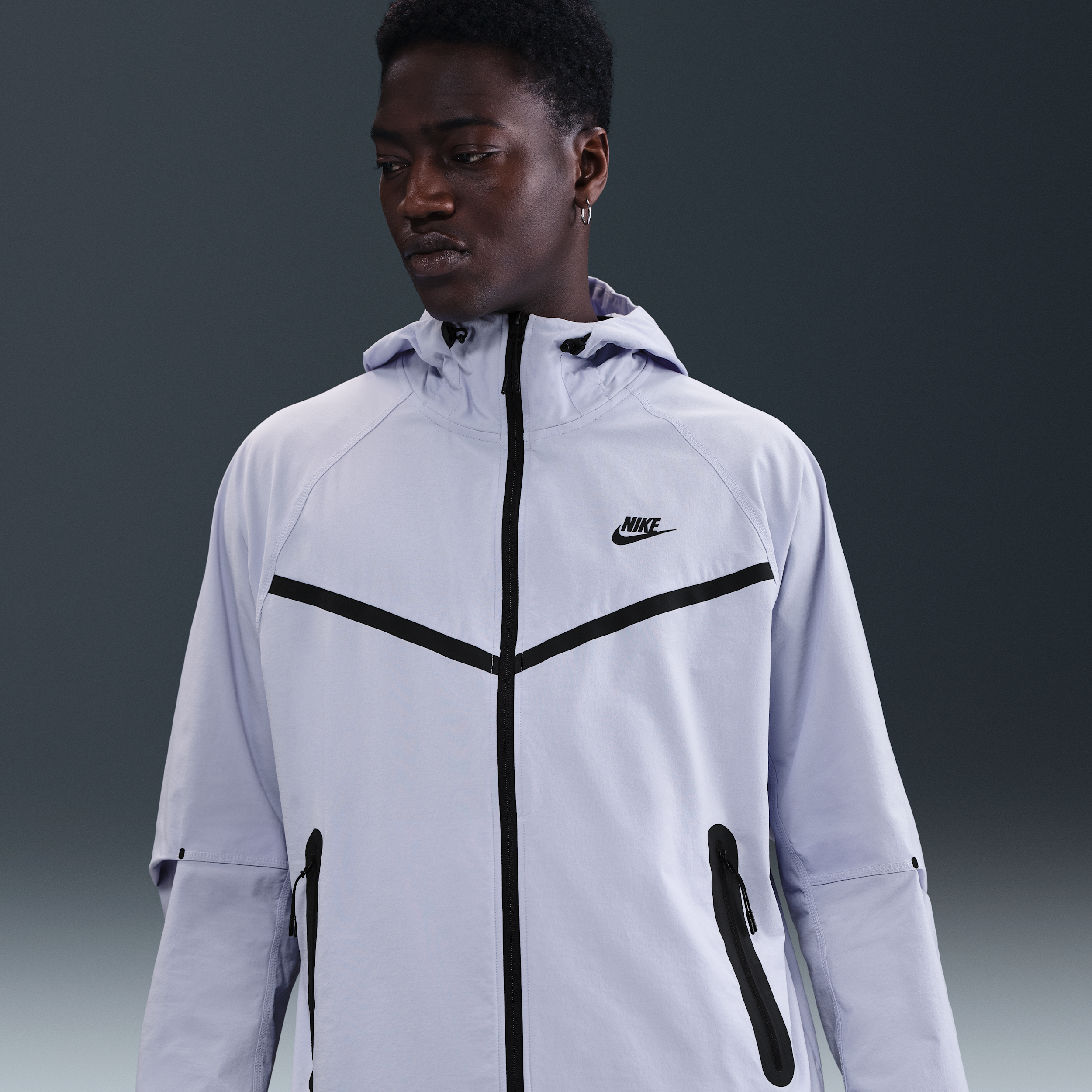 Chamarra de tejido Woven para hombre Nike Tech - Gris
