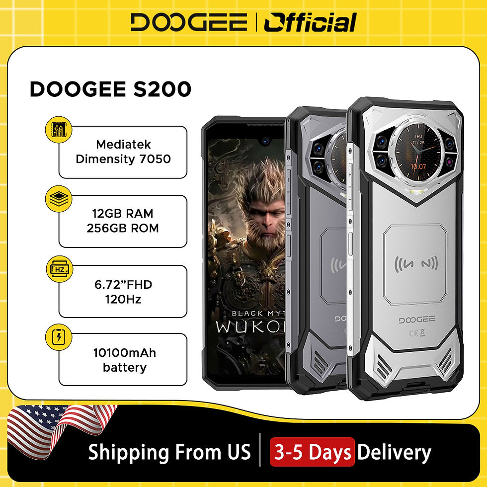 DOOGEE S200 5G Rugged Phone 6.72" Dimensity 7050 12GB RAM 256GB ROM 100MP AI Mai