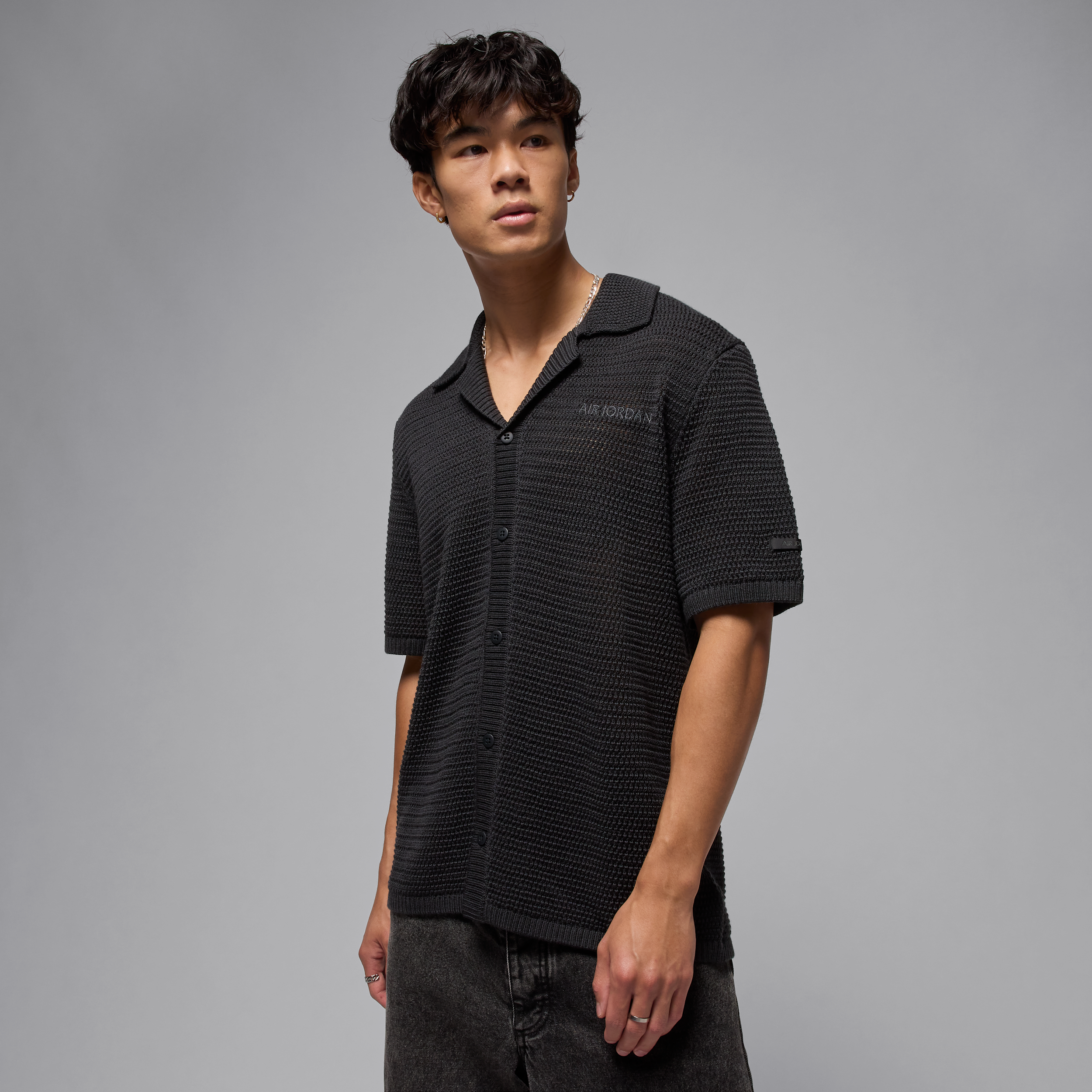 Playera de manga corta de tejido Knit para hombre Air Jordan - Negro