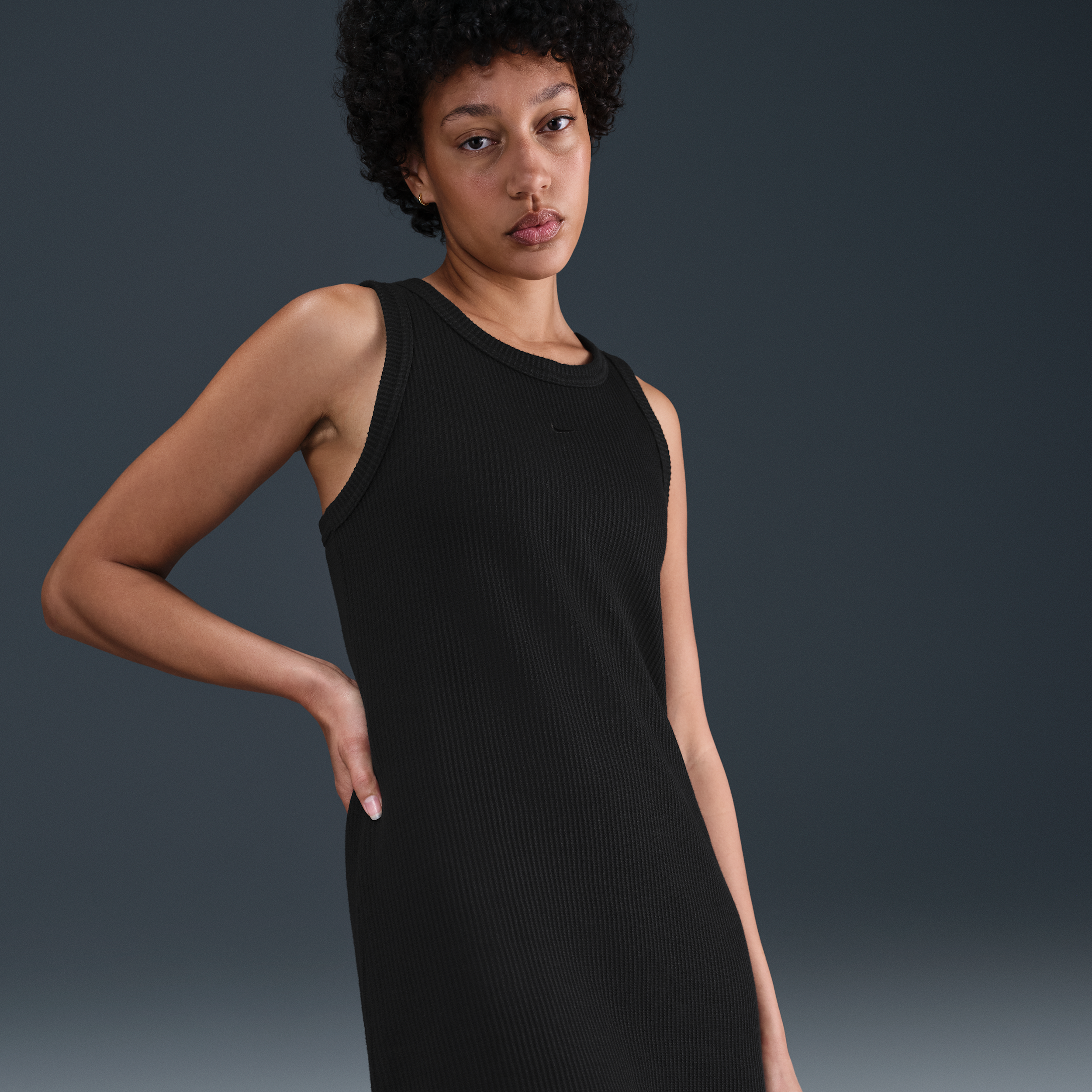 Vestido de tirantes con diseño tipo waffle para mujer Nike Sportswear Chill Knit