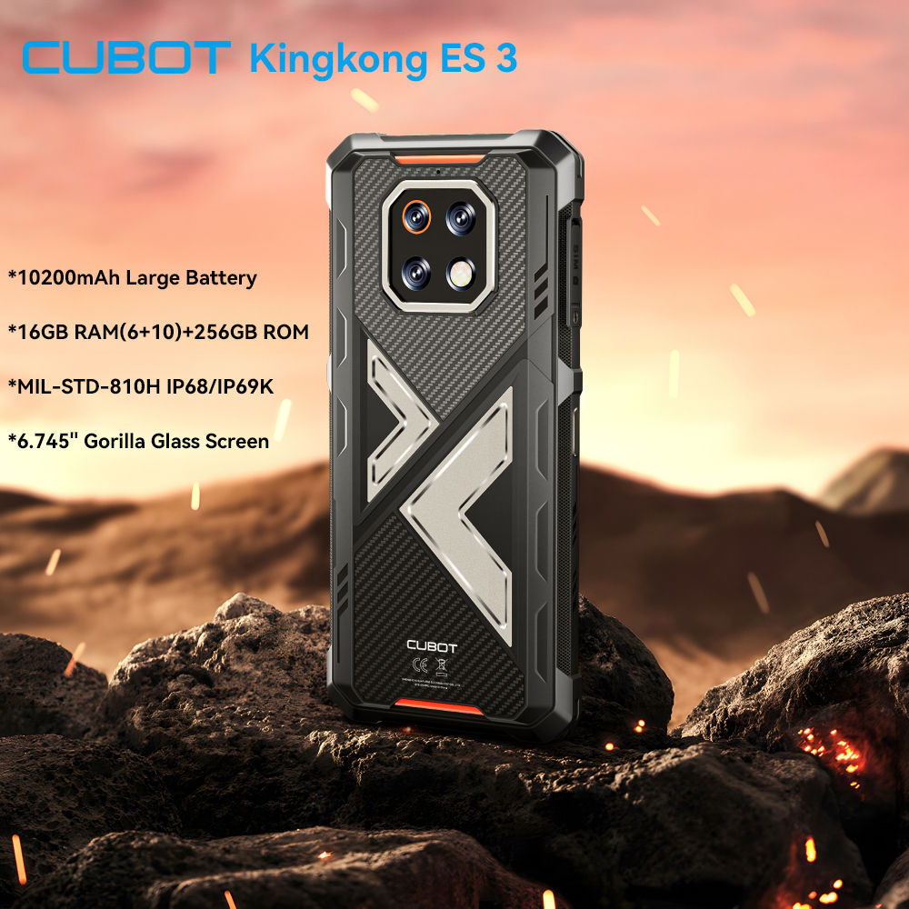 Cubot KingKong ES 3 Rugged Smartphone Android 15 10200mAh Battery 16GB RAM(6+10)