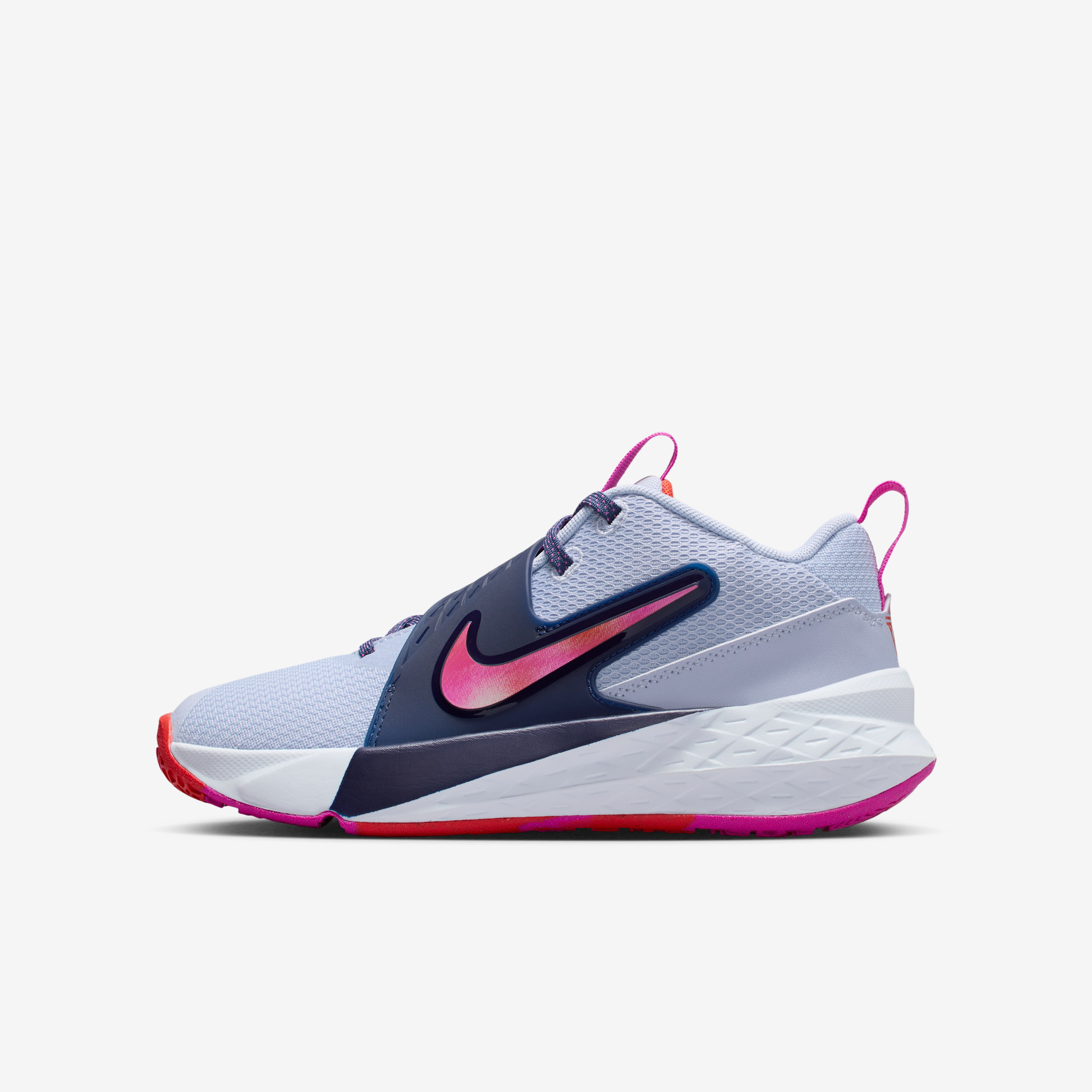 Nike Team Hustle D 12 Tenis de básquetbol para niños grandes - Gris