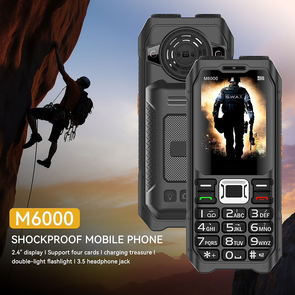 Rugged Mobile Phone M6000 GSM 2G Network 4 SIM Cards Magic Voice 3.5mm Jack 2.4'