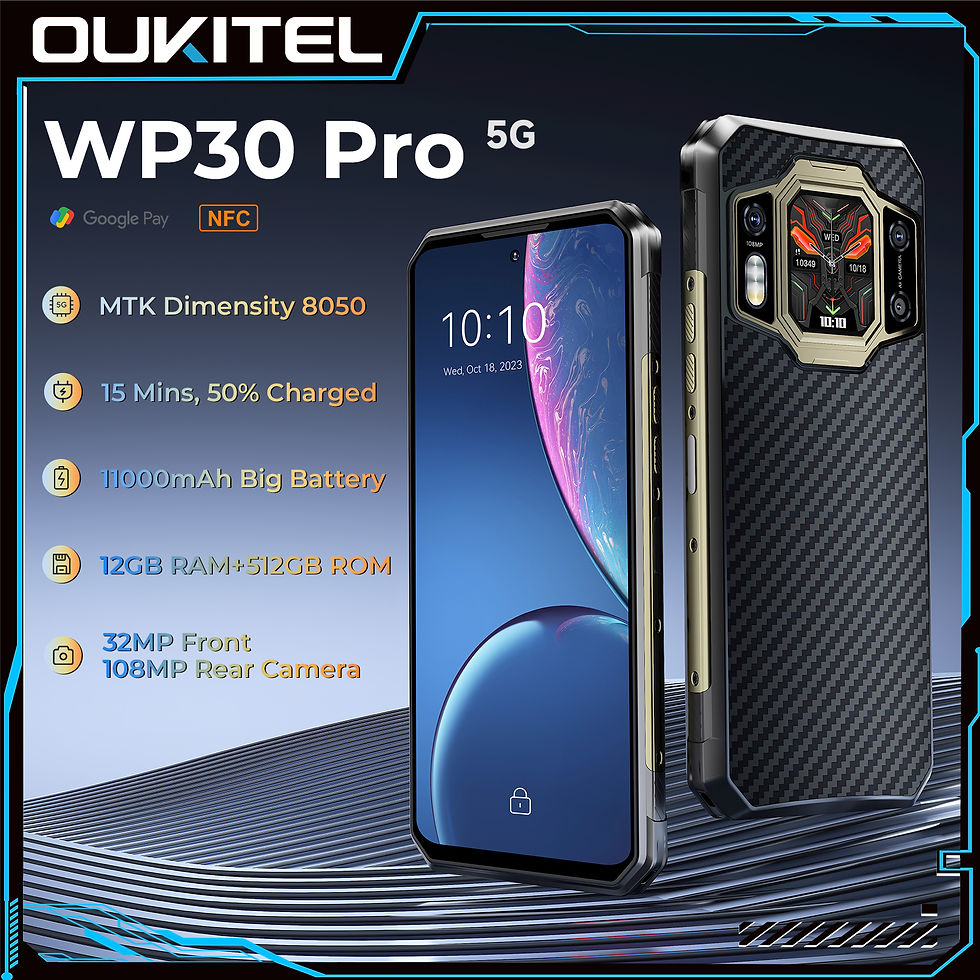 Oukitel WP30 Pro 5G Rugged 120W Super Charge 11000 mAh 6.78" FHD+12GB+512GB 120H
