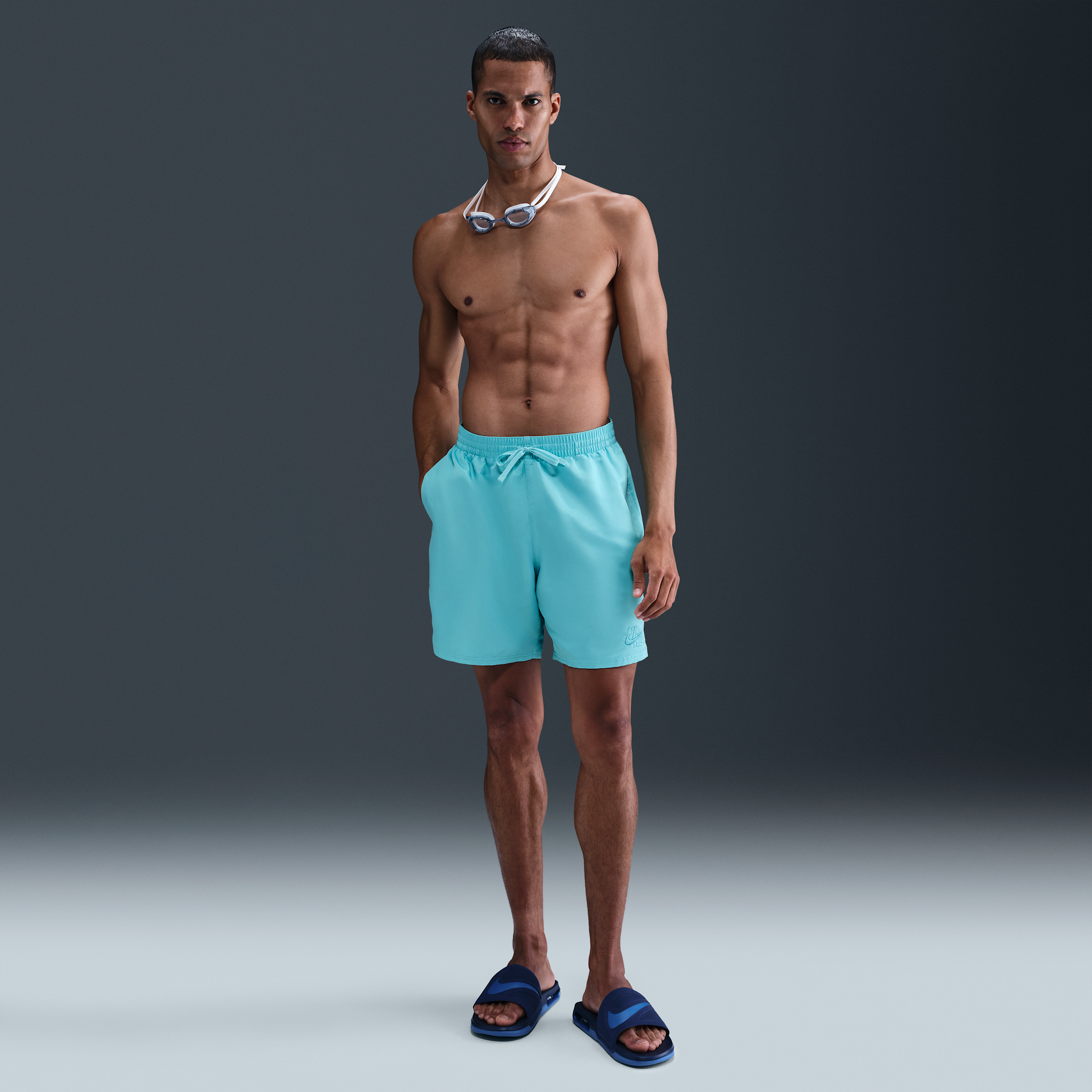 Shorts de vóleibol de 18 cm para hombre Nike Swim Essential Logo Lap - Verde