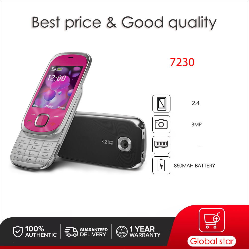 Original Unlocked 7230 3MP Bluetooth FM Bluetooth Mobile Phone Russian Arabic He