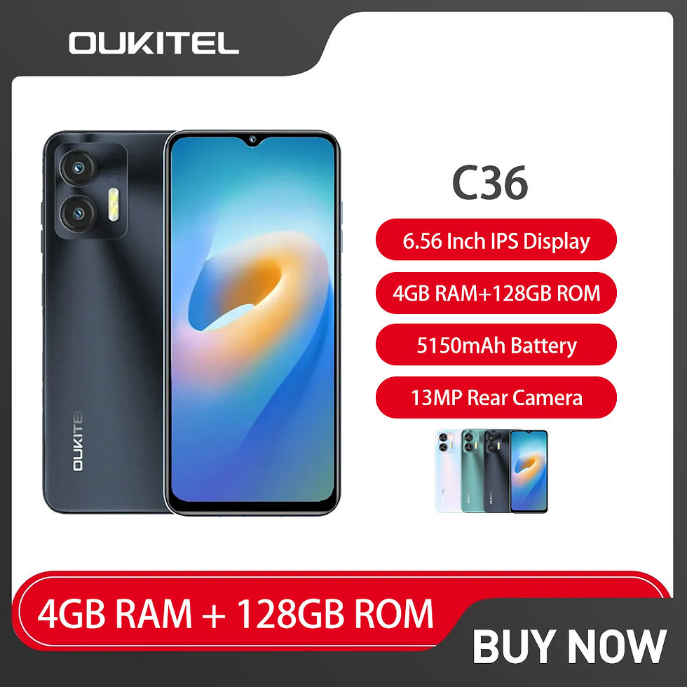 OUKITEL C36 6.56 Inch HD+ Screen Smartphone Android 13 Octa Core 4GB+128GB Mobil