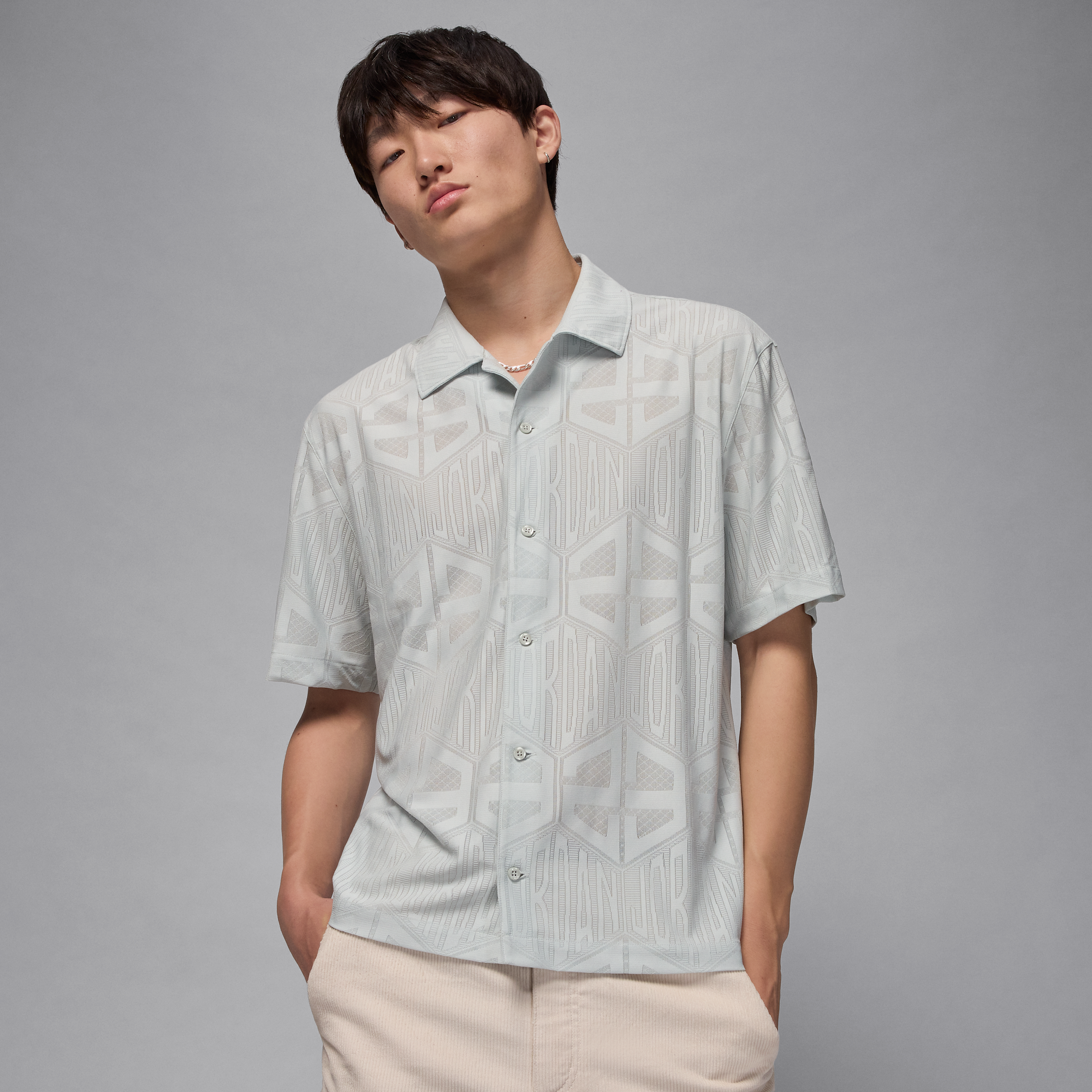 Playera de tejido Knit de manga corta para hombre Jordan Flight - Gris