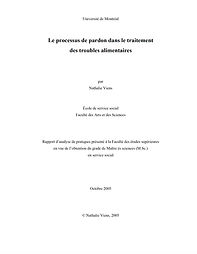 Le processus de pardon dans le traitement des troubles alimentaires.