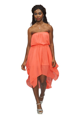 Asymmetric Hem Bandeau Dress