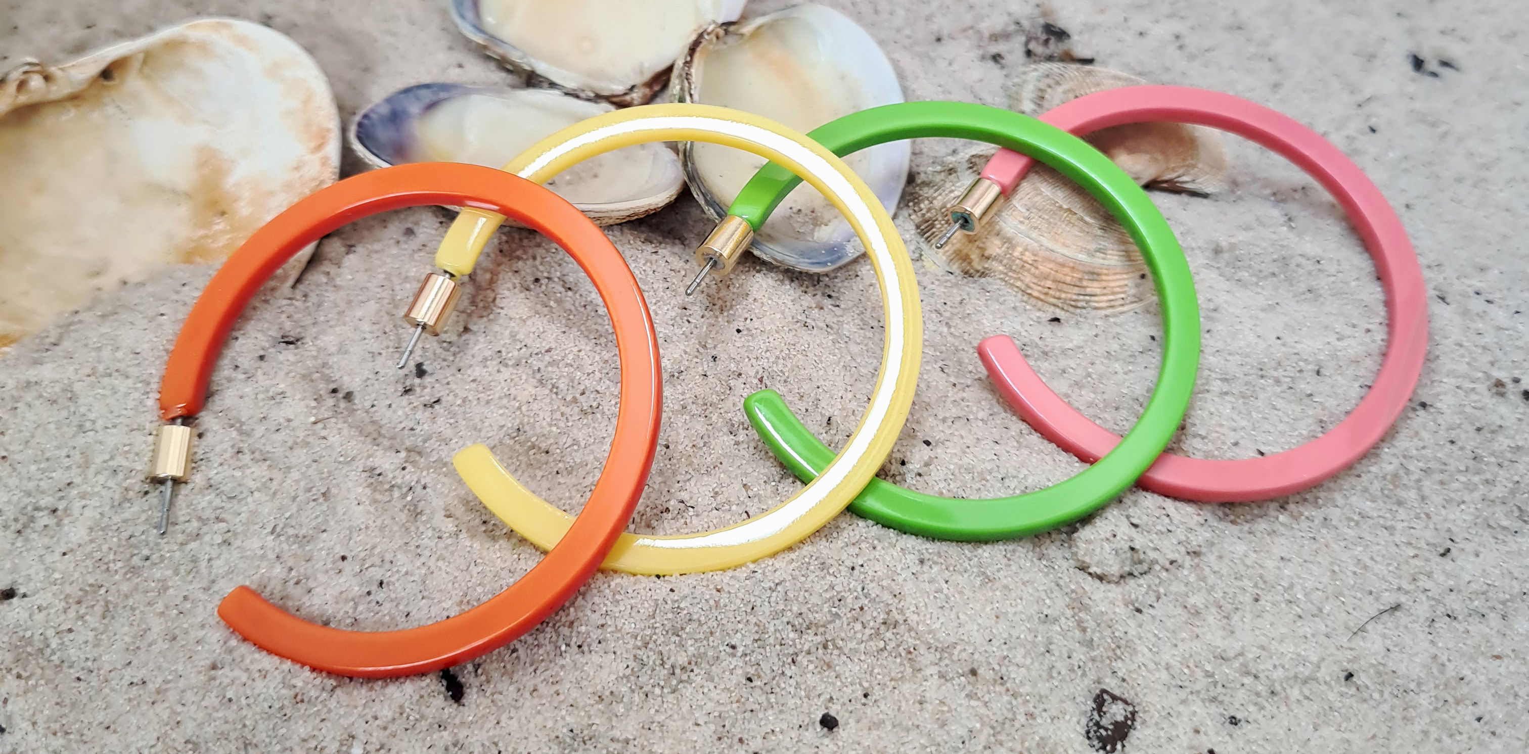 Large Bright Summer Hoops