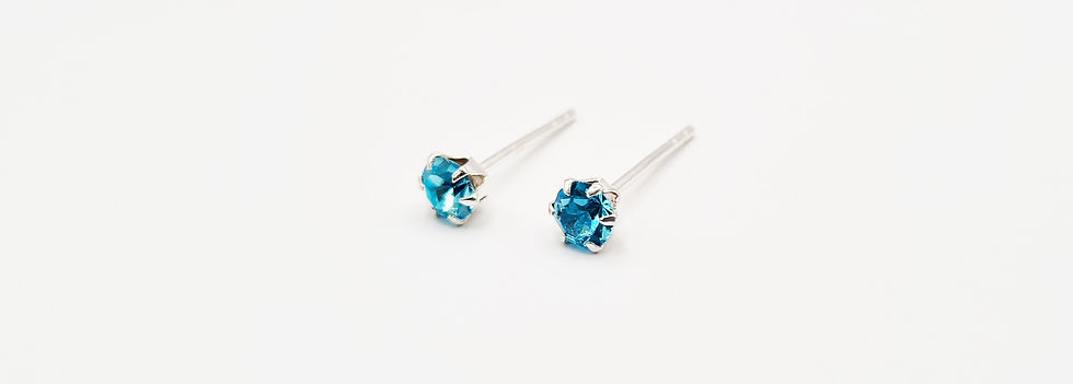 Thumbnail: Beautiful Aqua Austrian Crystal Studs in 3mm or 4mm