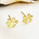 Thumbnail: Gold Plated Snow Flake Christmas Earrings