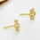 Thumbnail: Gold Plated Snow Flake Christmas Earrings