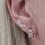 Thumbnail: Olive Leaf Silver Cubic Zirconia Stud earring