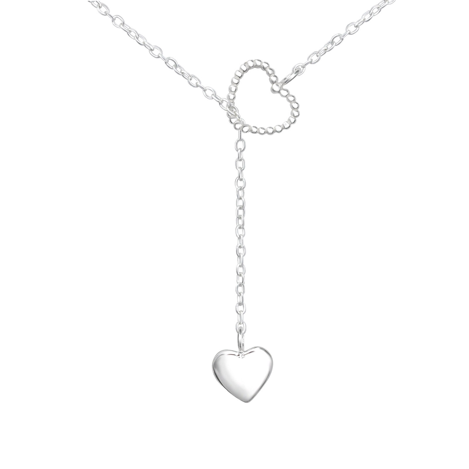 Beautiful silver double heart necklace
