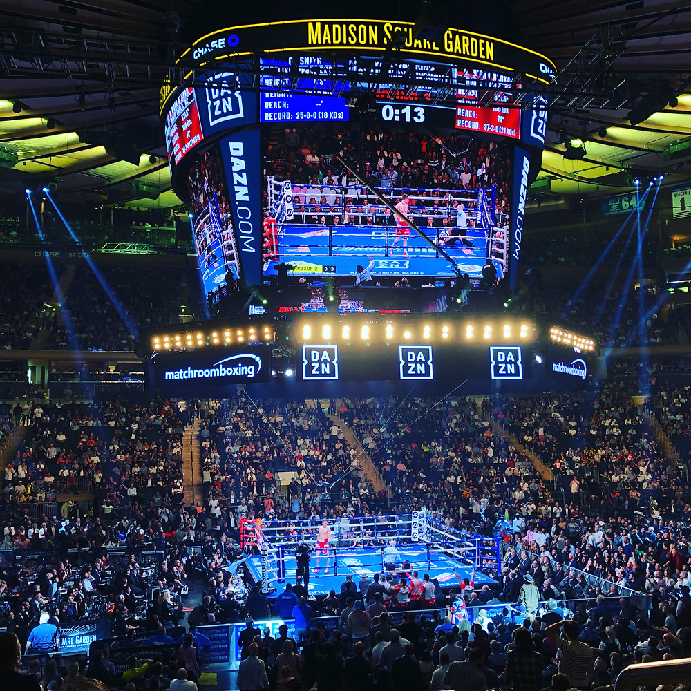 Callum Smith retreats to his neutral corner after a KO victory on June 1.