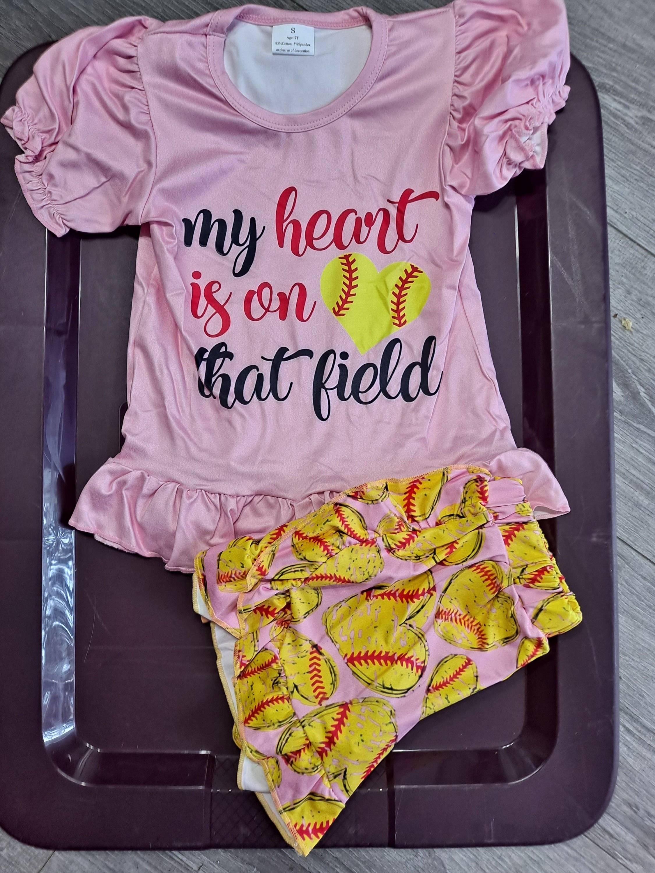 Softball heart outfit