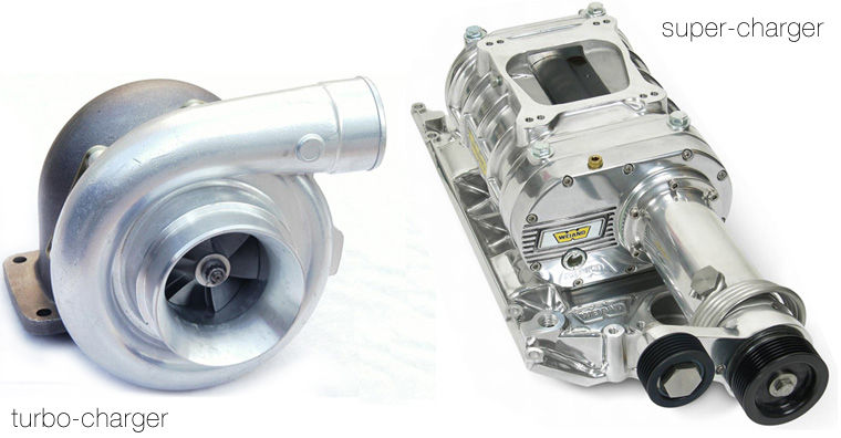 forced induction systems use mechanical devices to pump air into the engine 
