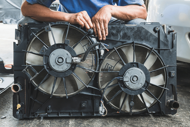 radiator's fan can be activated to increase airflow and further reduce the temperature.
