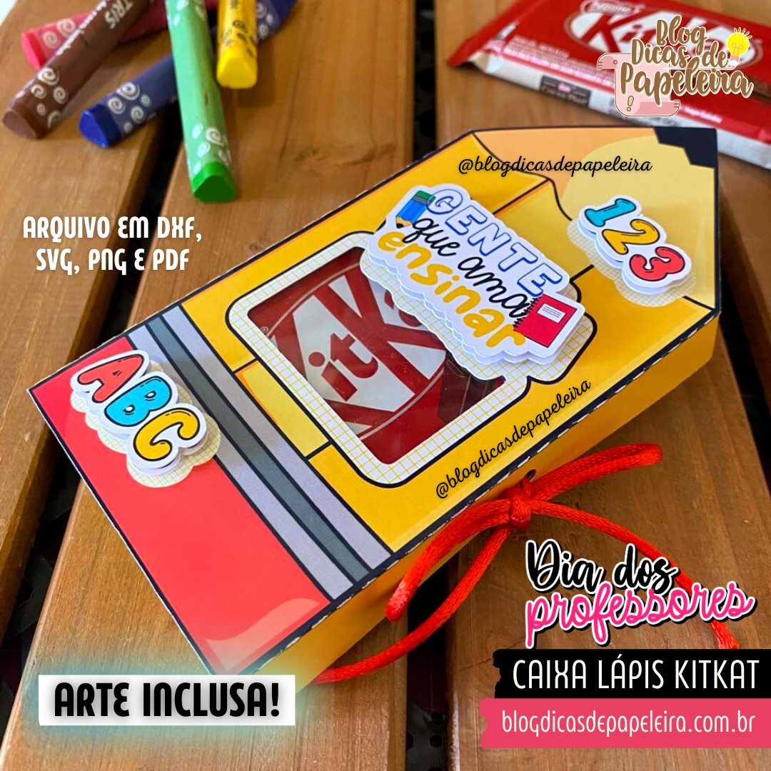 Caixa Lápis Kit Kat Professores - ARTE INCLUSA