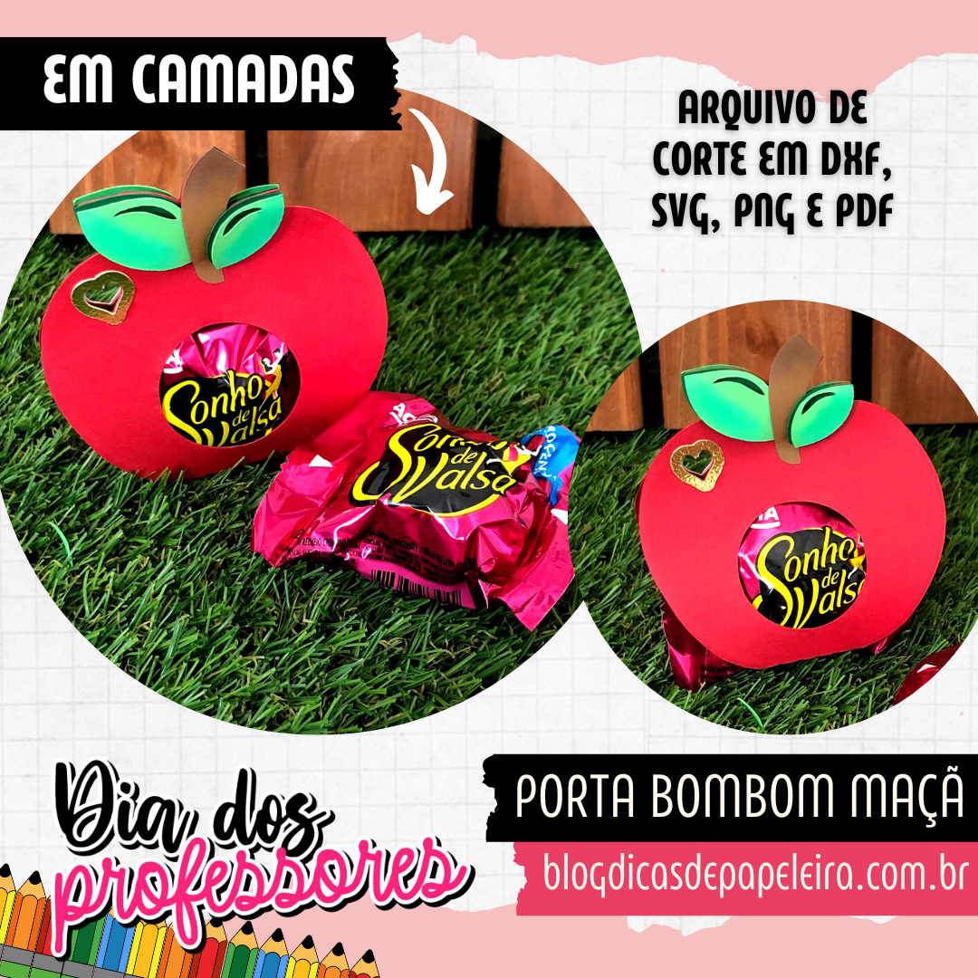 Porta Bombom Maçã - Camadas