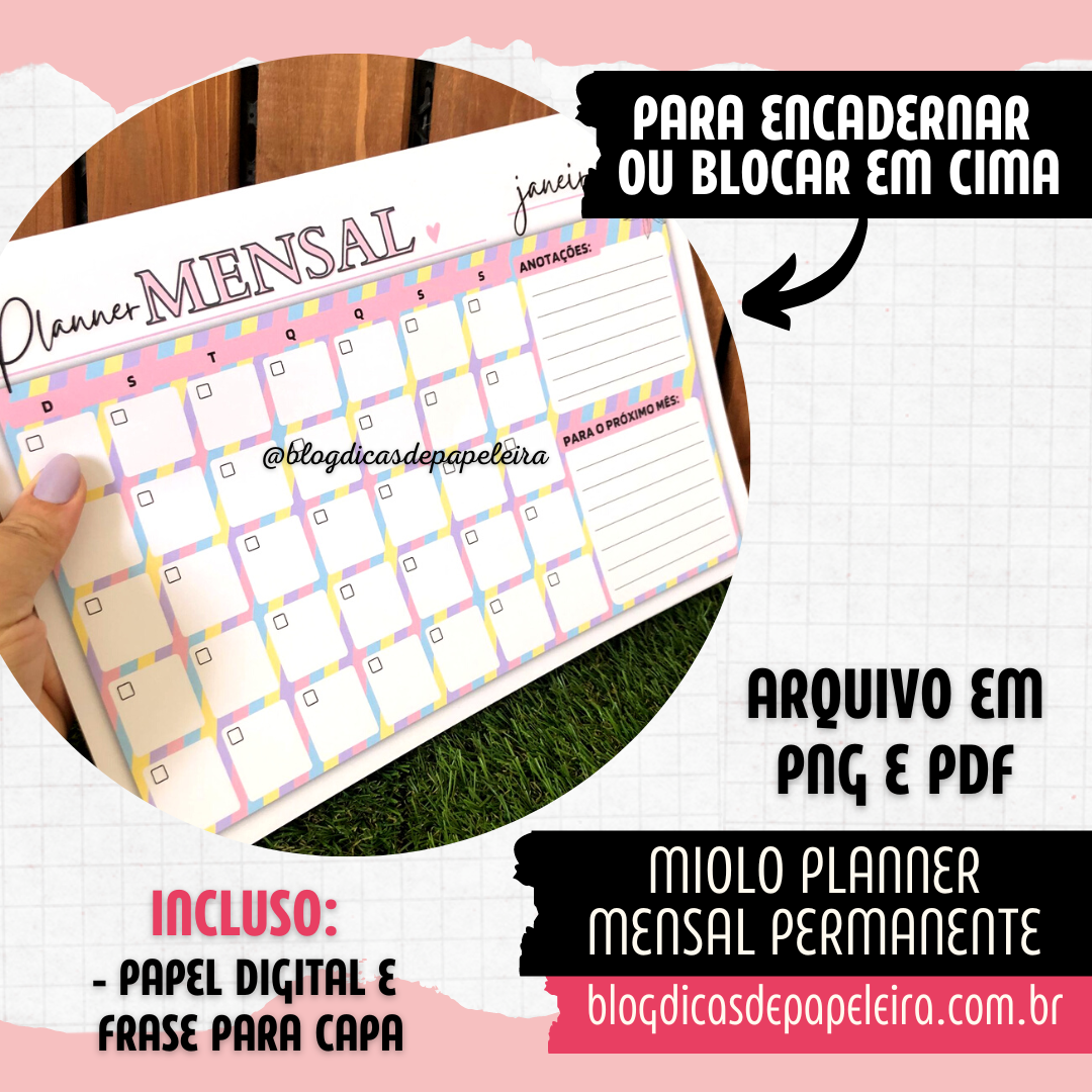 MIOLO Planner Mensal Permanente