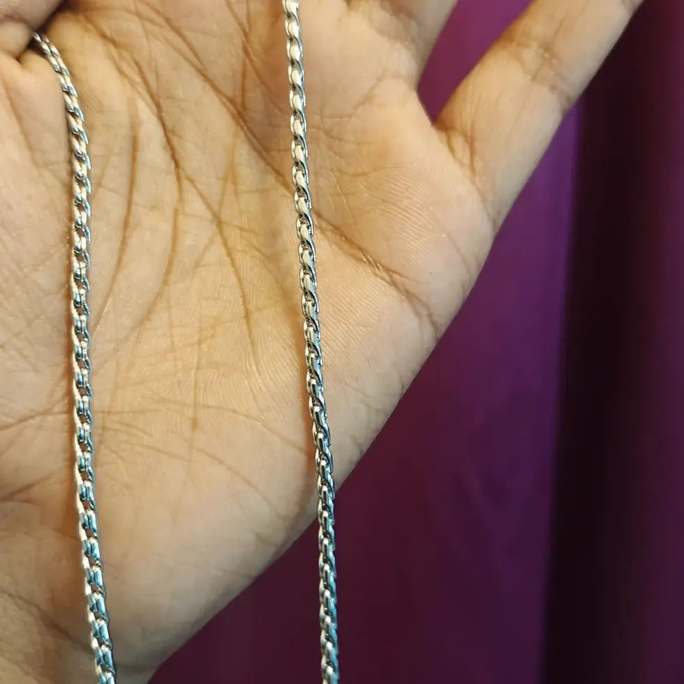 Silver-tone unisex curb chain necklace with a polished finish and 56 cm medium-length fit.